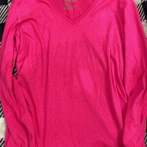 Nike Fuchsia V-Neck Long Sleeve Top